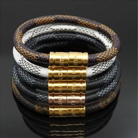 louis vuitton leather braclet|Louis Vuitton stainless steel bracelet.